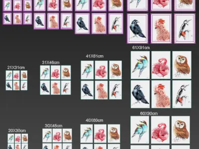 JUNIQE Birds framed 3D model