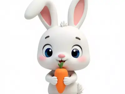 Cute Cartoon Bunny 3D Model Low-poly 3D model