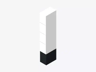 Locker - Laminate - High Base - Tall - 4 Door Low-poly 3D model