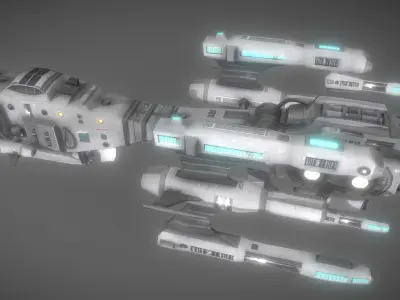 Transportation Spaceship Low-poly 3D model