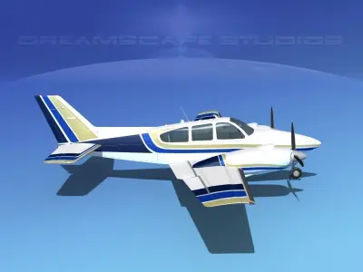 Beechcraft B55 Baron V11 3D model