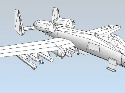 A-10 Thunderbolt Fairchild Republic Low-poly 3D model Low-poly 3D model