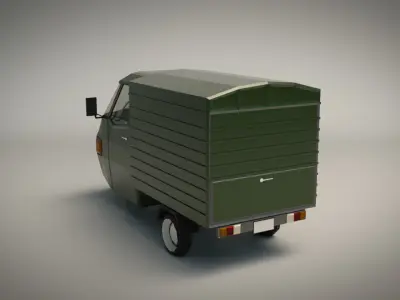 Low Poly Three Wheeled Van 02 Low-poly 3D model