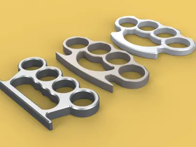 HAND BRASS KNUCKLES KNUCKLE DUSTER SELF DEFENSE FIST LOAD GRIP 3D model