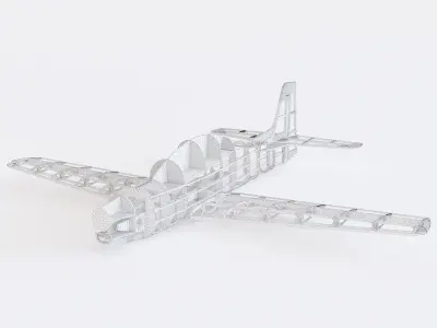 Wooden airplane 3D model