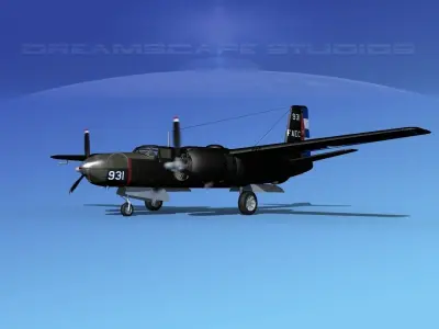 Douglas B-26C Invader Anti Cuba 3D model