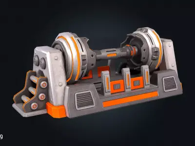 SCI-FI Reactor V1 Futuristic Power Core Low-poly 3D model