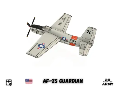 Grumman AF-2S GUARDIAN - STL files for 3D printer - Scale model 3D print model