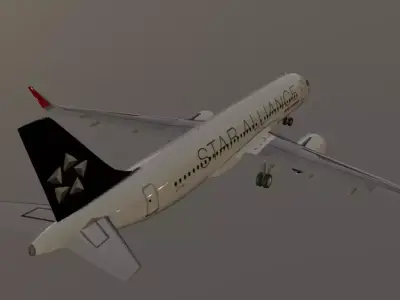 Star Alliance airbus a320neo low poly 3D Model  Low-poly 3D model