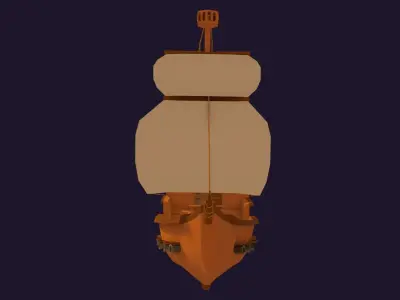 Lowpoly Pirate Ship Low-poly 3D model