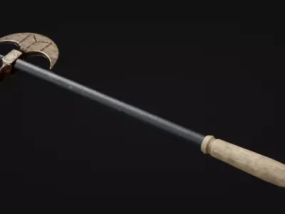 Iron Battle Axe Low-poly 3D model