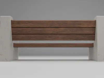 Park Bench Low-poly Low-poly 3D model