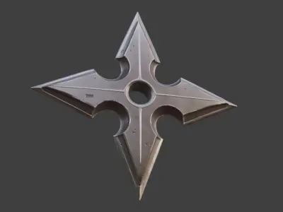 Shuriken Low Poly Stylized Ninja Weapon Low-poly 3D model