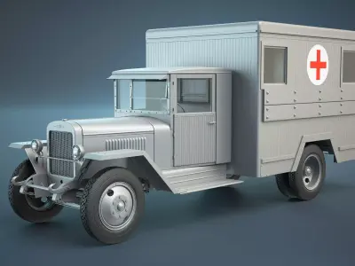 ZIS-5 Ambulance Van High-Poly 3D model