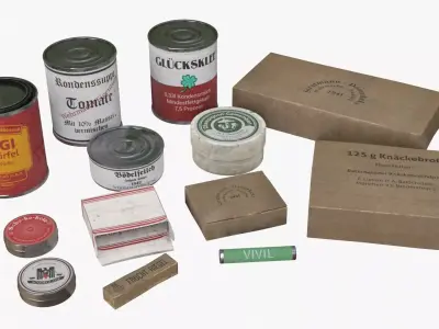 German Combat Ration WWII Low-poly 3D model