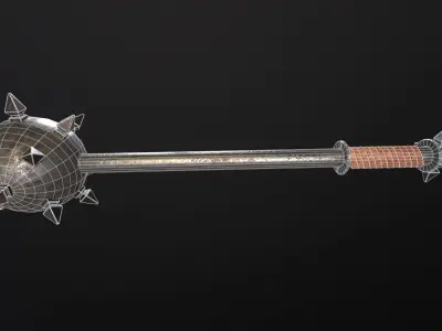 Medieval Spiked Ball Mace Low-poly 3D model