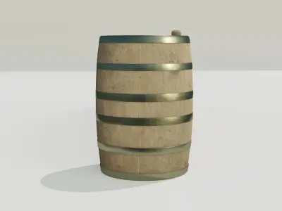 Whiskey Barrel 2-4K PBR Textures 3D model Low-poly 3D model