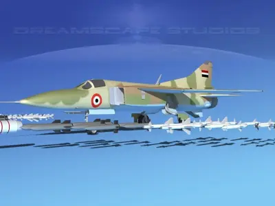 Mig-23 Fighter Libya 3D model