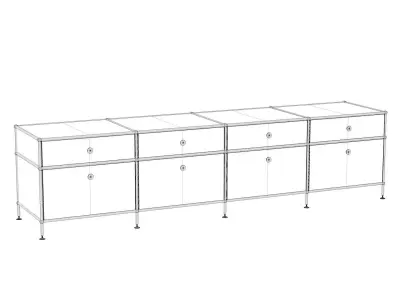 Low-poly Modular Modern Cabinet Free low-poly 3D model