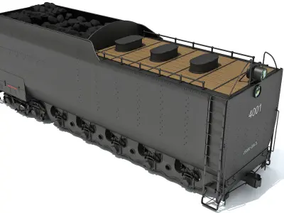 Steam Train Coal Tender Car 3D model
