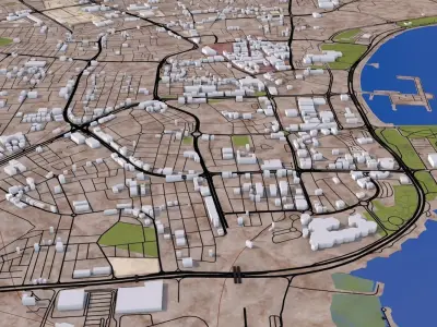 Doha City Qatar Low-poly 3D model