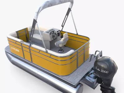 Pontoon Boat v3 3D model