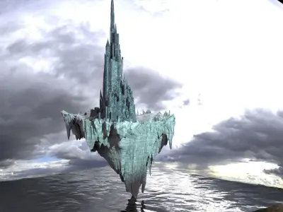 Floating Mountain castle 3D model