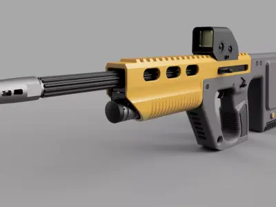 assault rifl weapon armament gun  3D model