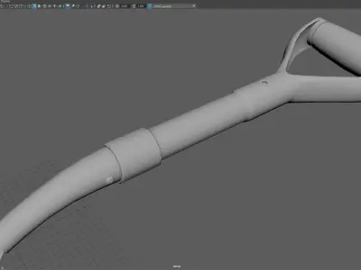 Low Poly Tactical Shovel Game Ready Survival Tool 3D Model Free low-poly 3D model