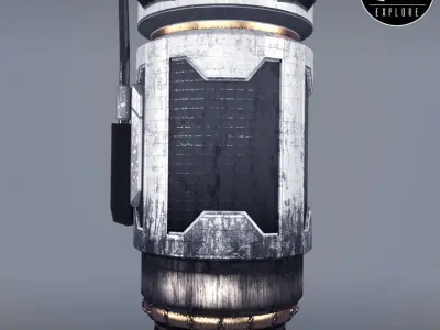 Rocket space small engine low poly Low-poly 3D model