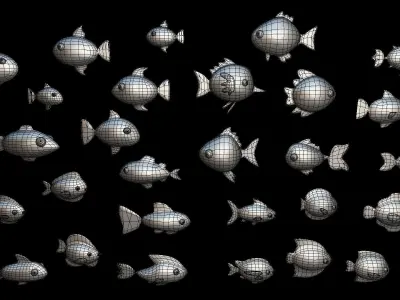 Cartoon Fish Pack 2  Low-poly 3D model