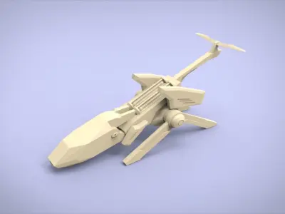 5 SpaceShip Collection 02 Low-poly 3D model