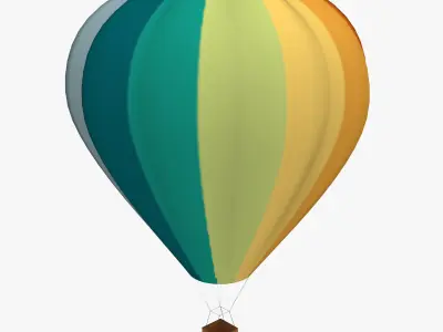 Hotair ballon Low-poly 3D model