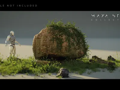 Mayan Stone 05 PBR 4K Low-poly 3D model