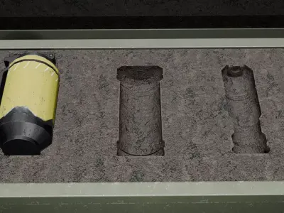 Futuristic grenade 2 Low-poly 3D model