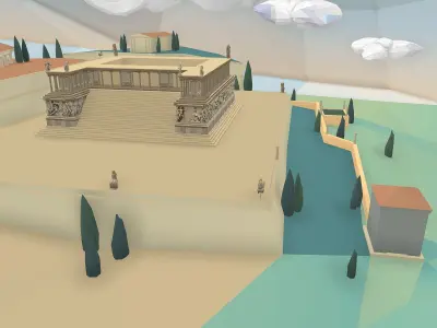 Pergamon Altar Creative Reconstruction Low-poly 3D model