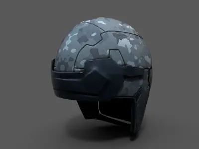Helmet military Scifi low poly 3s model  Low-poly 3D model