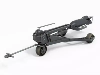 Bomb Carts - Terminal Trailers German WW2 Low-poly 3D model