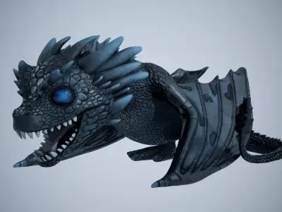 Viserion Game of Thrones Drake Low-poly 3D model
