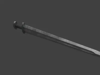 One-handed Scandinavian Sword of the Vikings Low-poly 3D model
