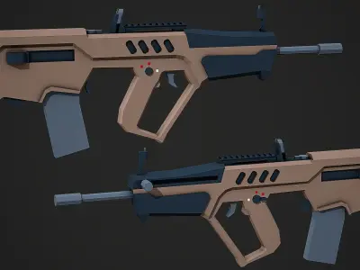 Stylized Tar-21 Low Poly Mobile Ready Low-poly 3D model