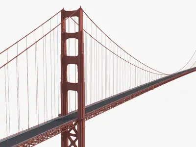 Golden Gate Bridge 3D model 8
