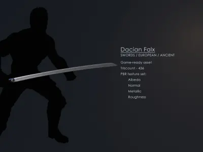 Dacian Falx Low-poly 3D model