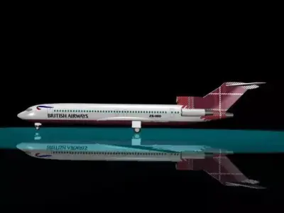 British Airways 727 - 200 3D model