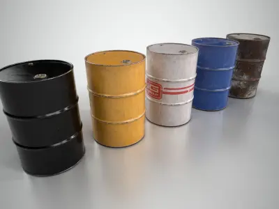 Oil Barrel 1 Low-poly 3D model
