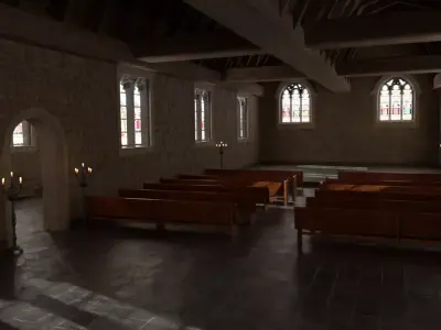 Church Low-poly 3D model