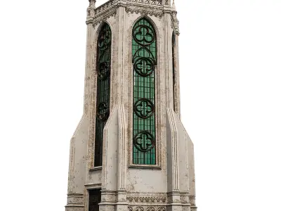 GOTHIC CASTLE BUILDING 2 Low-poly 3D model