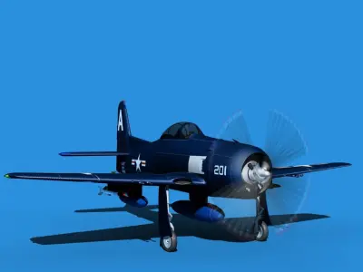Grumman F8F-2 Bearcat V03 3D model
