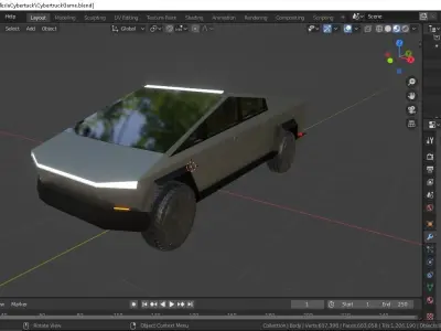 Tesla Cybertruck  Low-poly 3D model