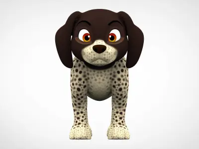 German Shorthaired Pointer Puppy Low-poly 3D model